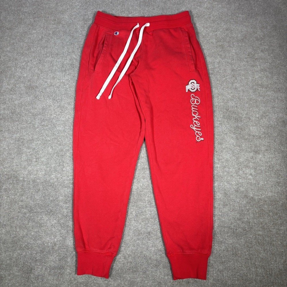 Ohio State Buckeyes Sweatpants Size‎ S Red Fleece Joggers Logo Champion
